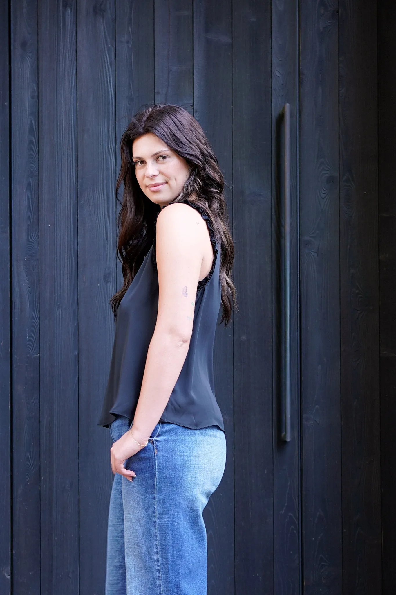 Current Air Classic Black Sleeveless Blouse