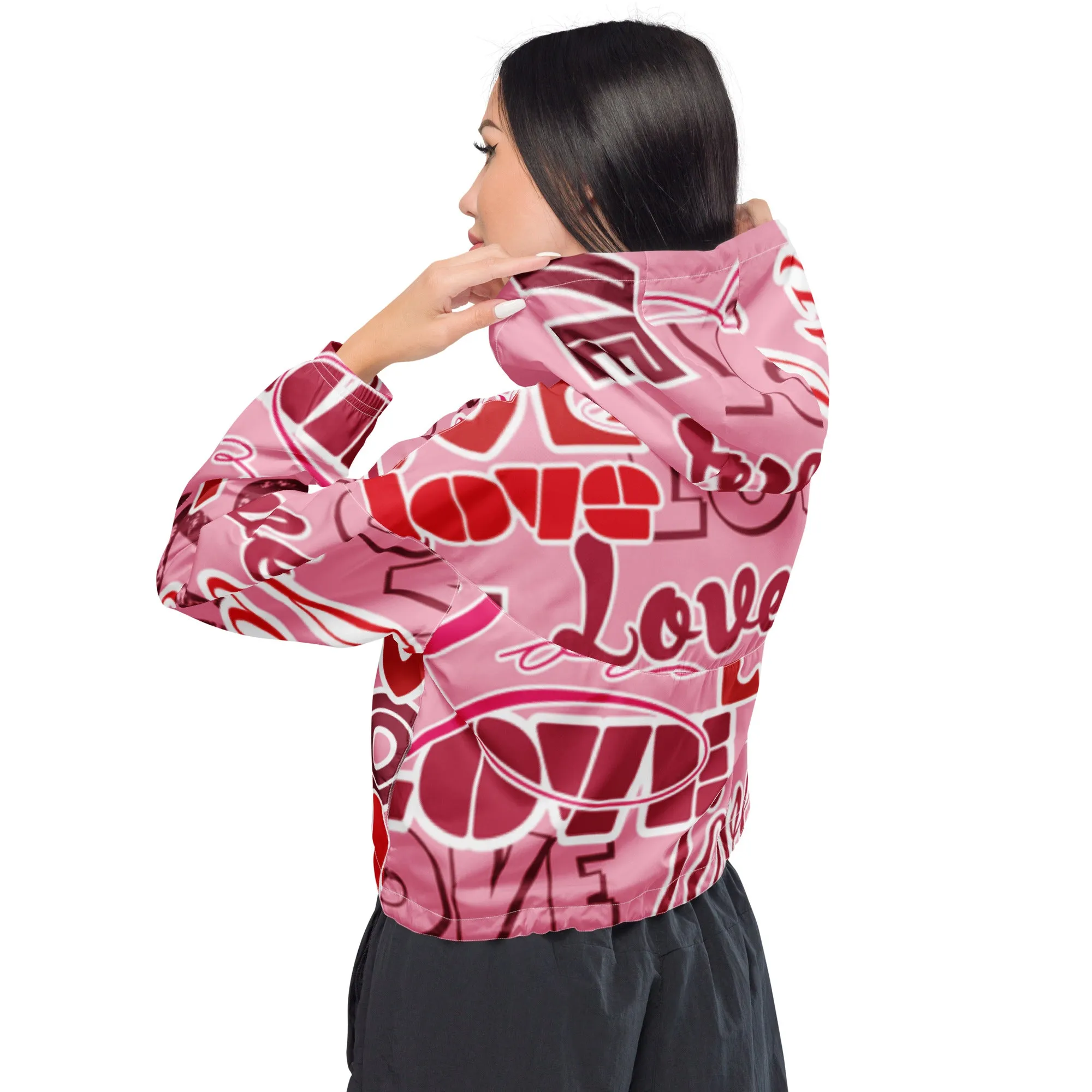 Custom Drip's Love Women’s cropped windbreaker