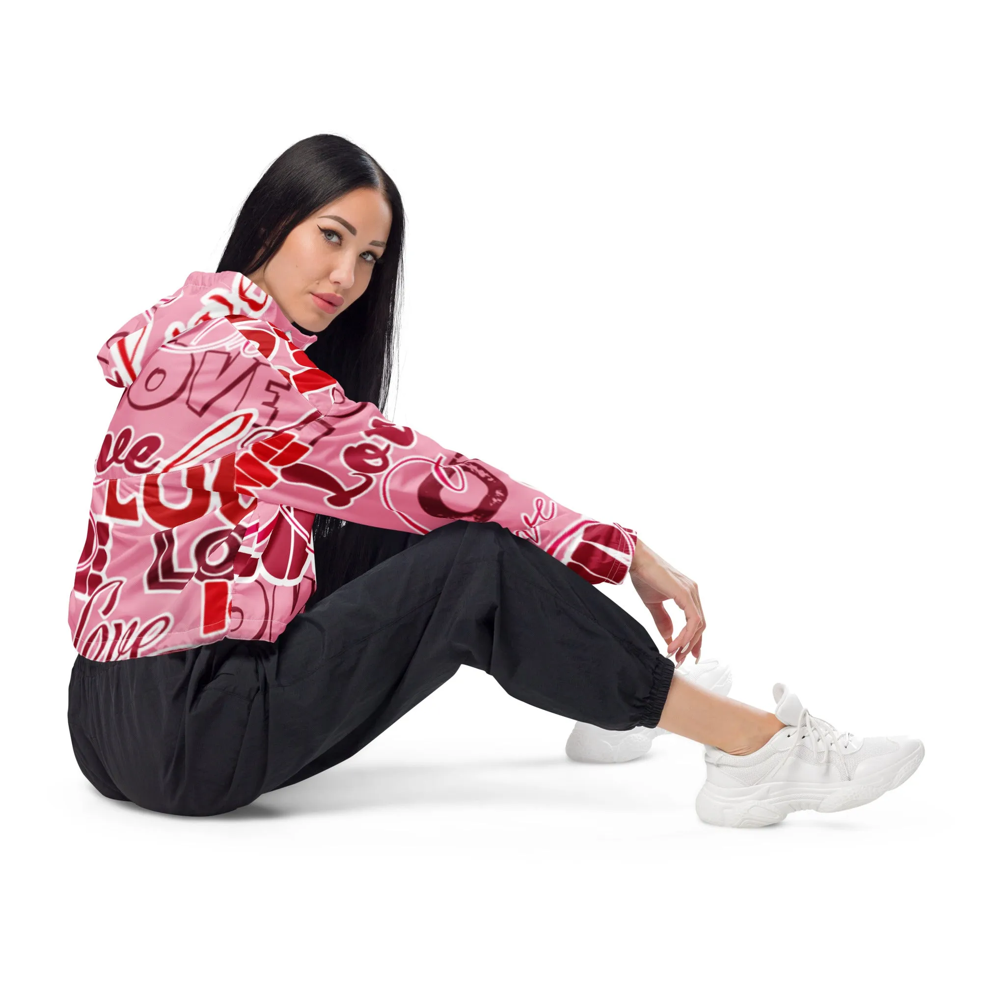 Custom Drip's Love Women’s cropped windbreaker