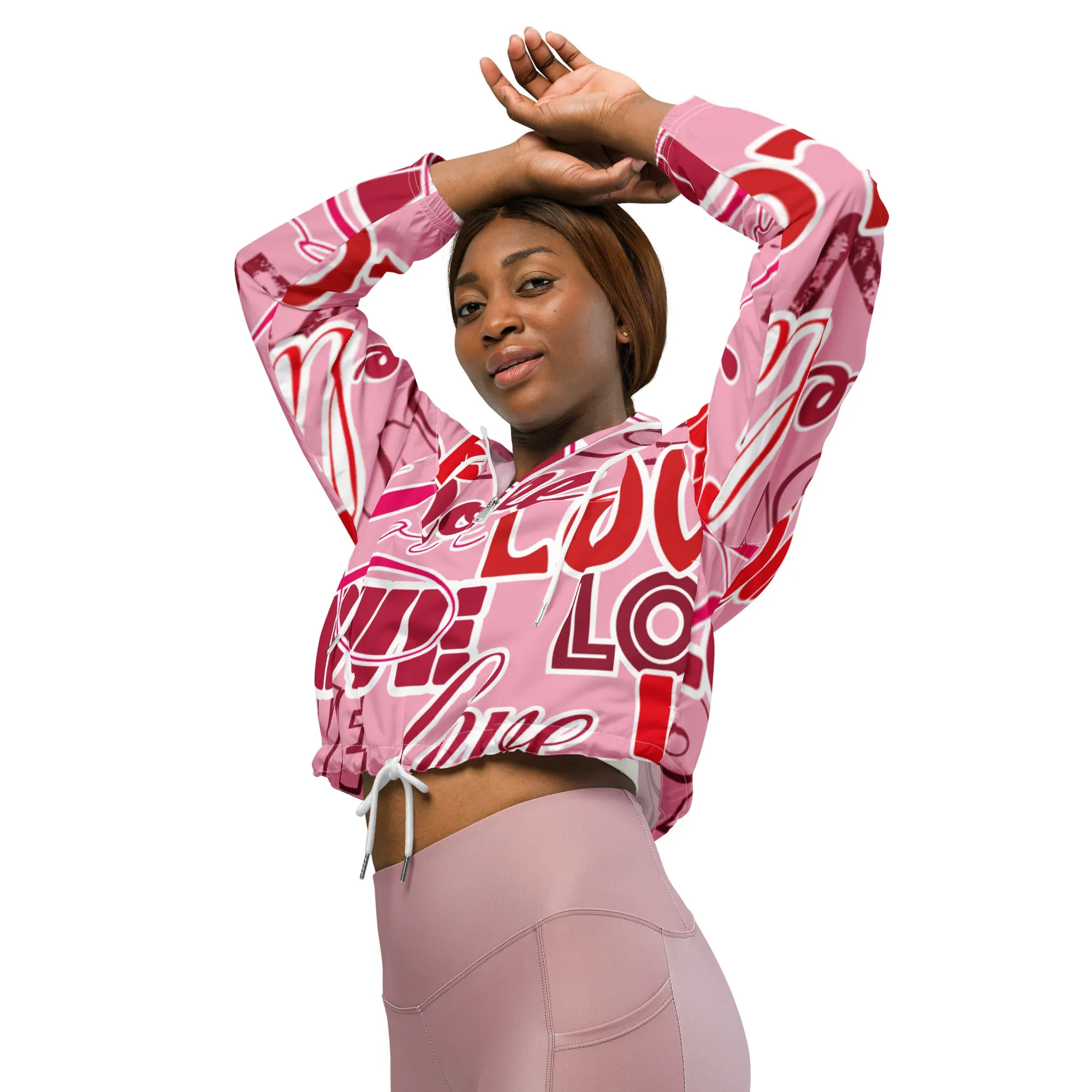 Custom Drip's Love Women’s cropped windbreaker
