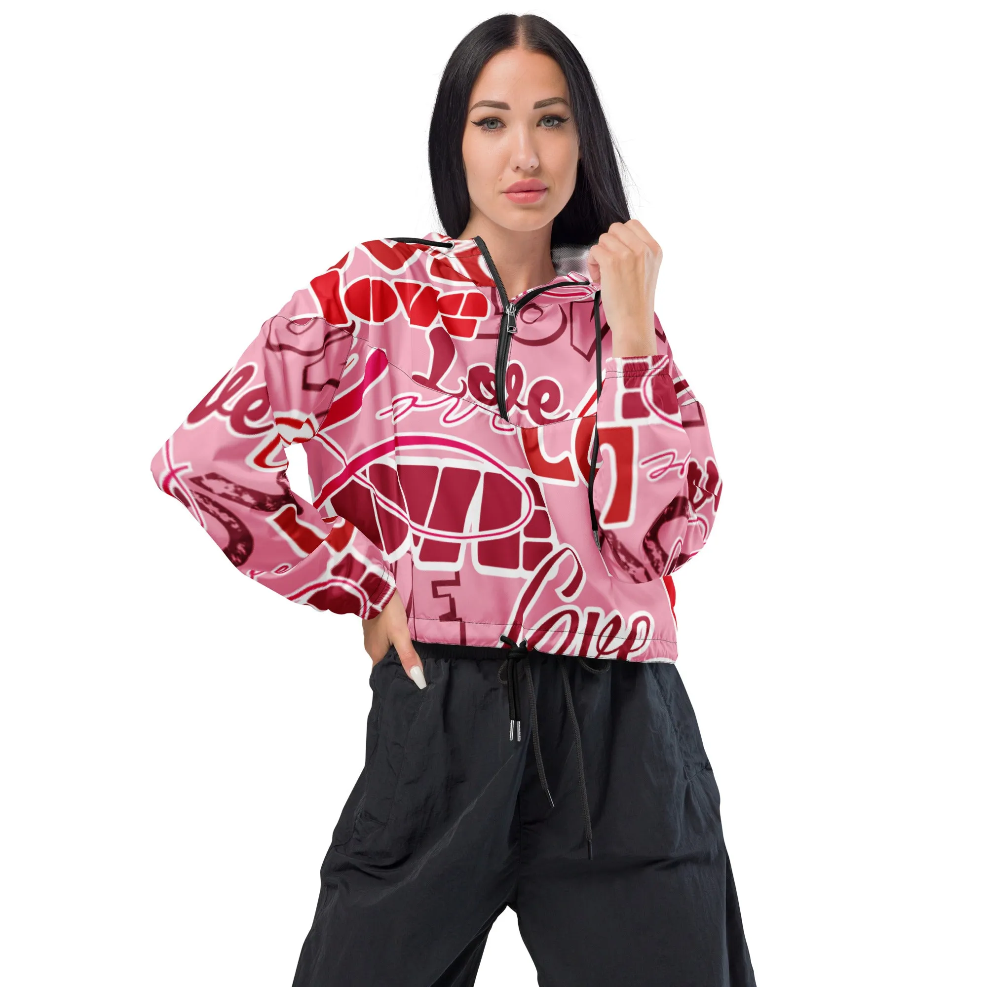 Custom Drip's Love Women’s cropped windbreaker