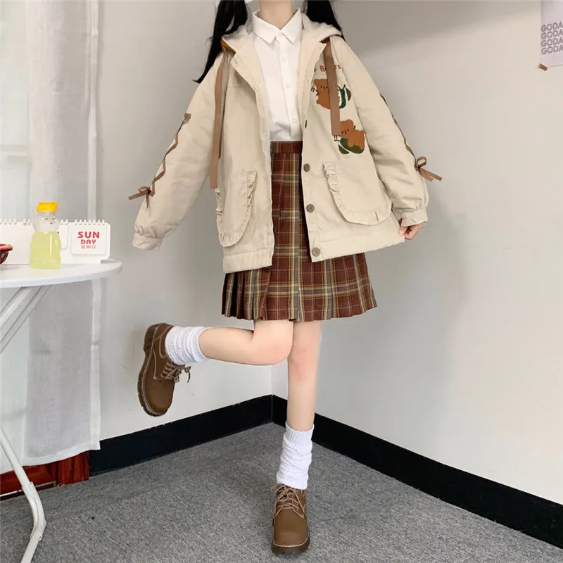 CUTE KOALA EMBROIDERED HOODED JACKET UB2800