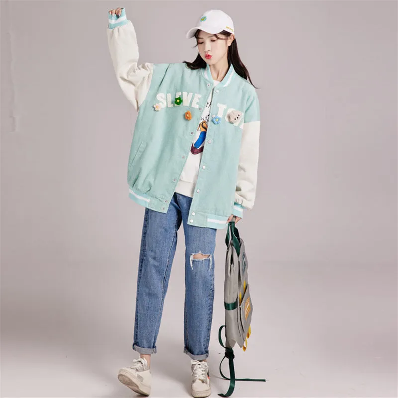 CUTE LIGHT GREEN CORDUROY CARDIGAN UB2799
