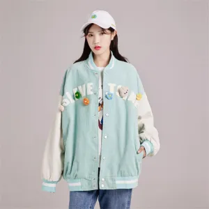 CUTE LIGHT GREEN CORDUROY CARDIGAN UB2799
