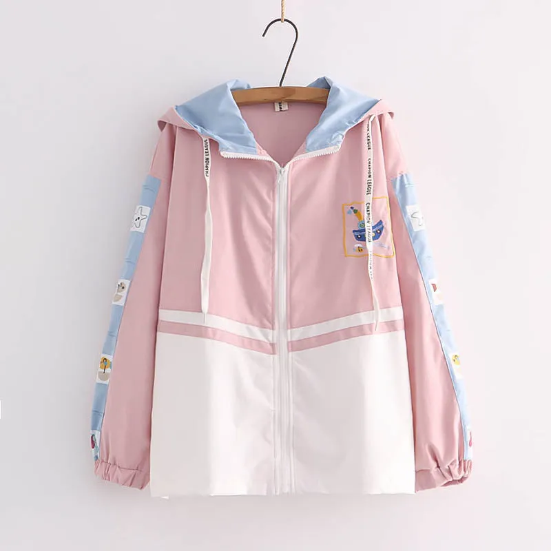 CUTE SAILING EMBROIDERED HOODED JACKET UB2790