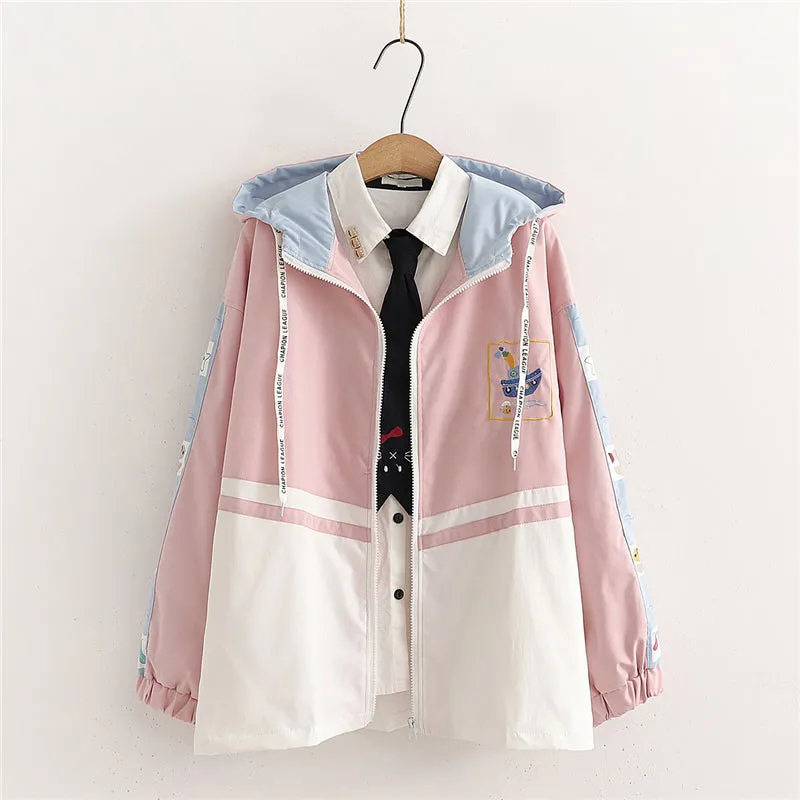 CUTE SAILING EMBROIDERED HOODED JACKET UB2790