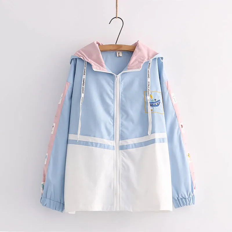 CUTE SAILING EMBROIDERED HOODED JACKET UB2790