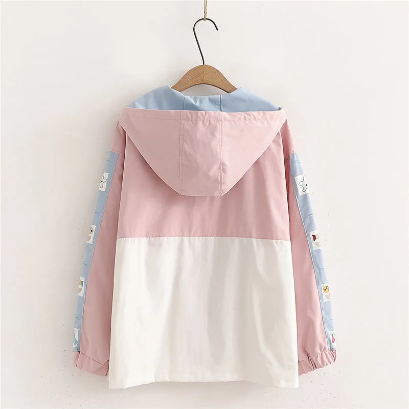 CUTE SAILING EMBROIDERED HOODED JACKET UB2790