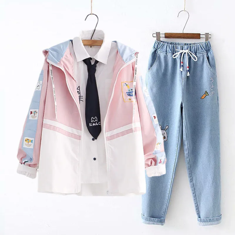 CUTE SAILING EMBROIDERED HOODED JACKET UB2790