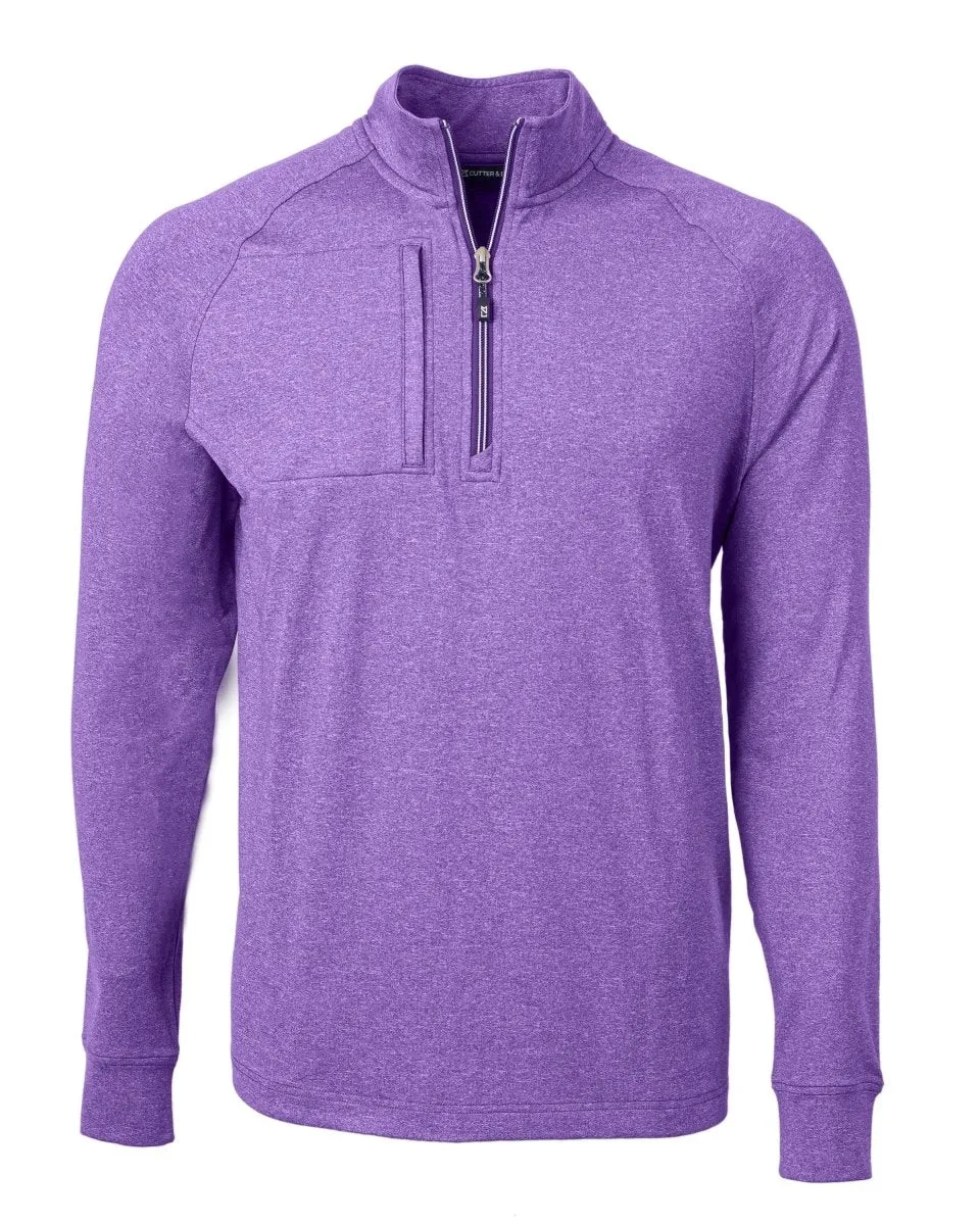 Cutter & Buck Men's Adapt Eco Knit Heather Quarter Zip Pullover