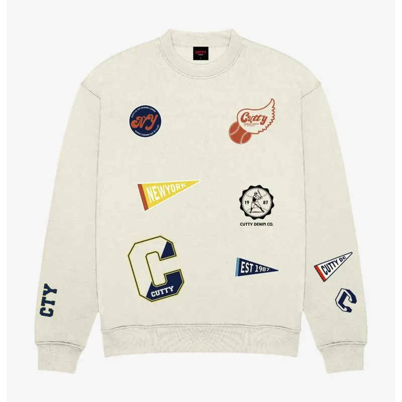 Cutty Beam Crew Neck Sweater - Cream