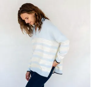 D Marina Polo Sweater - Sky   Sea Salt