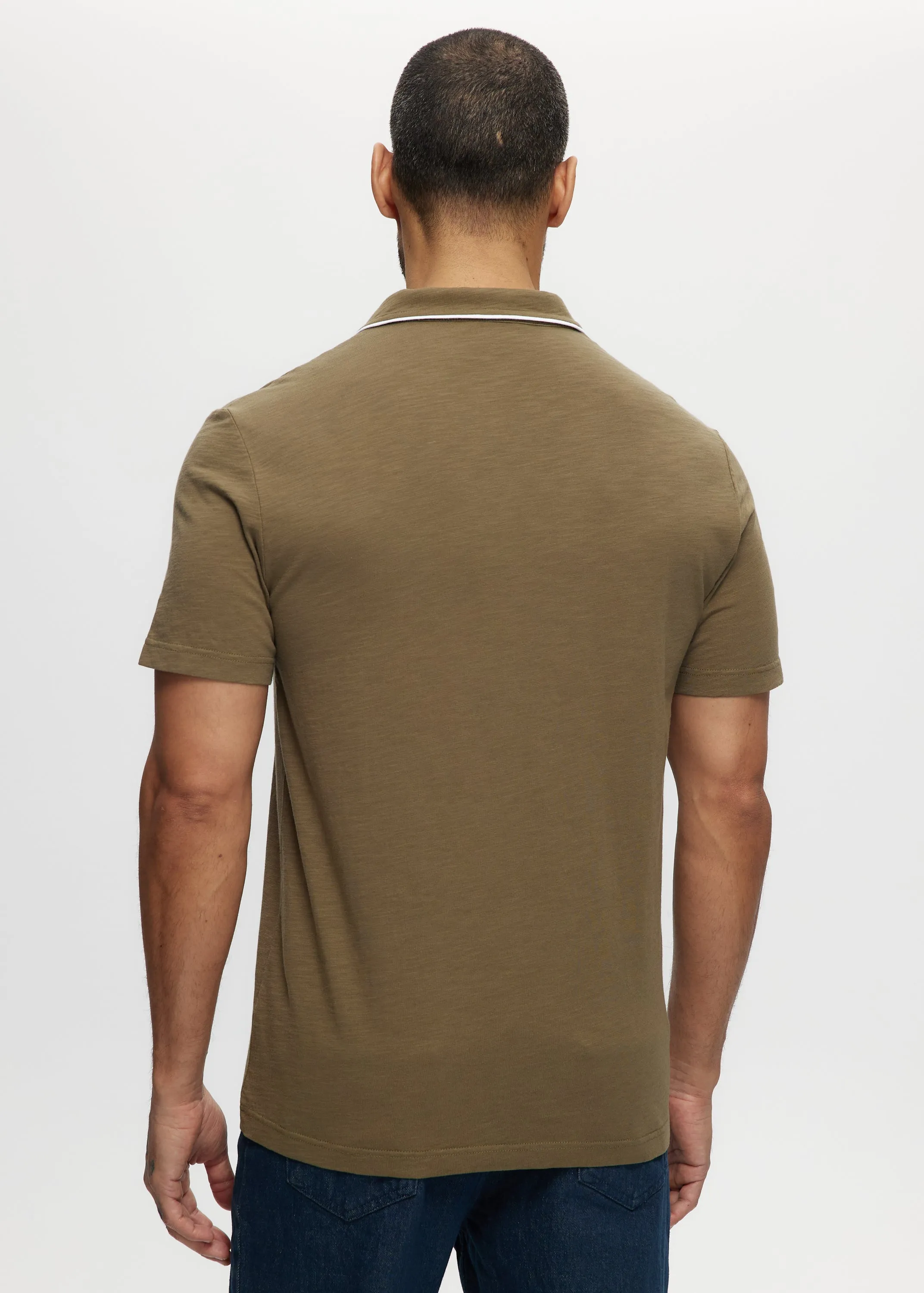 Damian Slub Jersey Enzyme Wash Tipped Polo