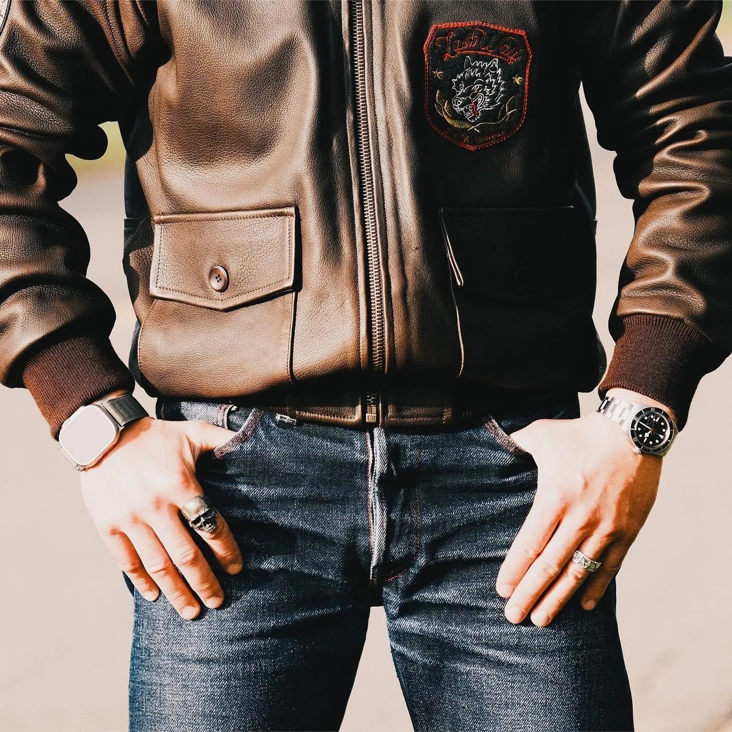 DENALI FLIGHT LEATHER JACKET - BROWN