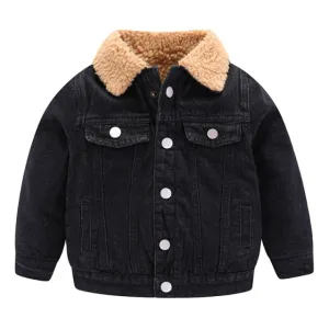 Denim Coat Winter Fleece Jacket for Kids 3T-10T
