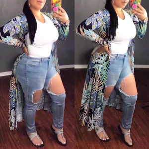 Denim Distressed High Waist Jeans
