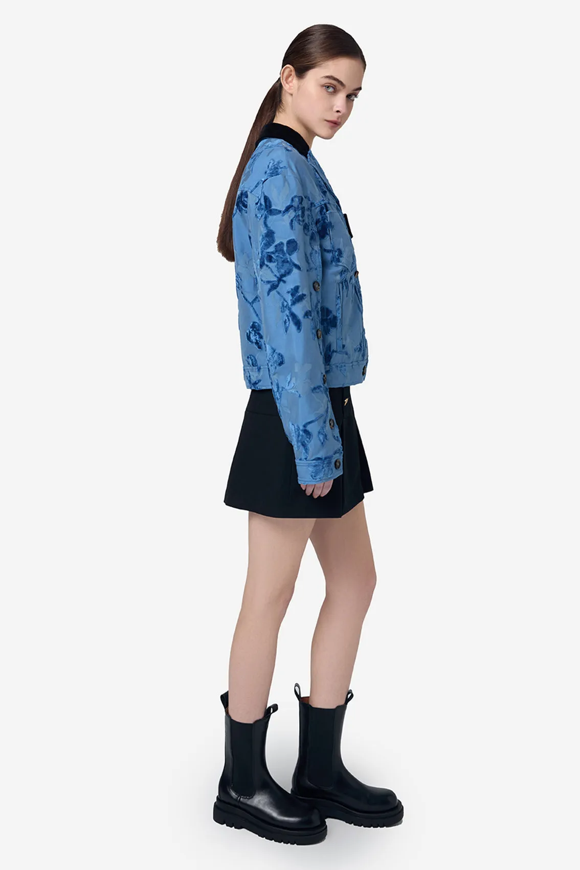 DENIM JACQUARD JACKET