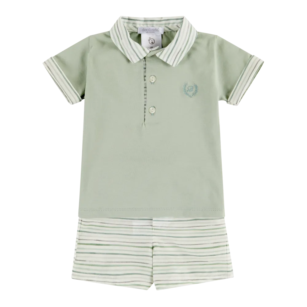 Deolinda Boys Oliver Sage Green Shorts Set