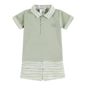 Deolinda Boys Oliver Sage Green Shorts Set