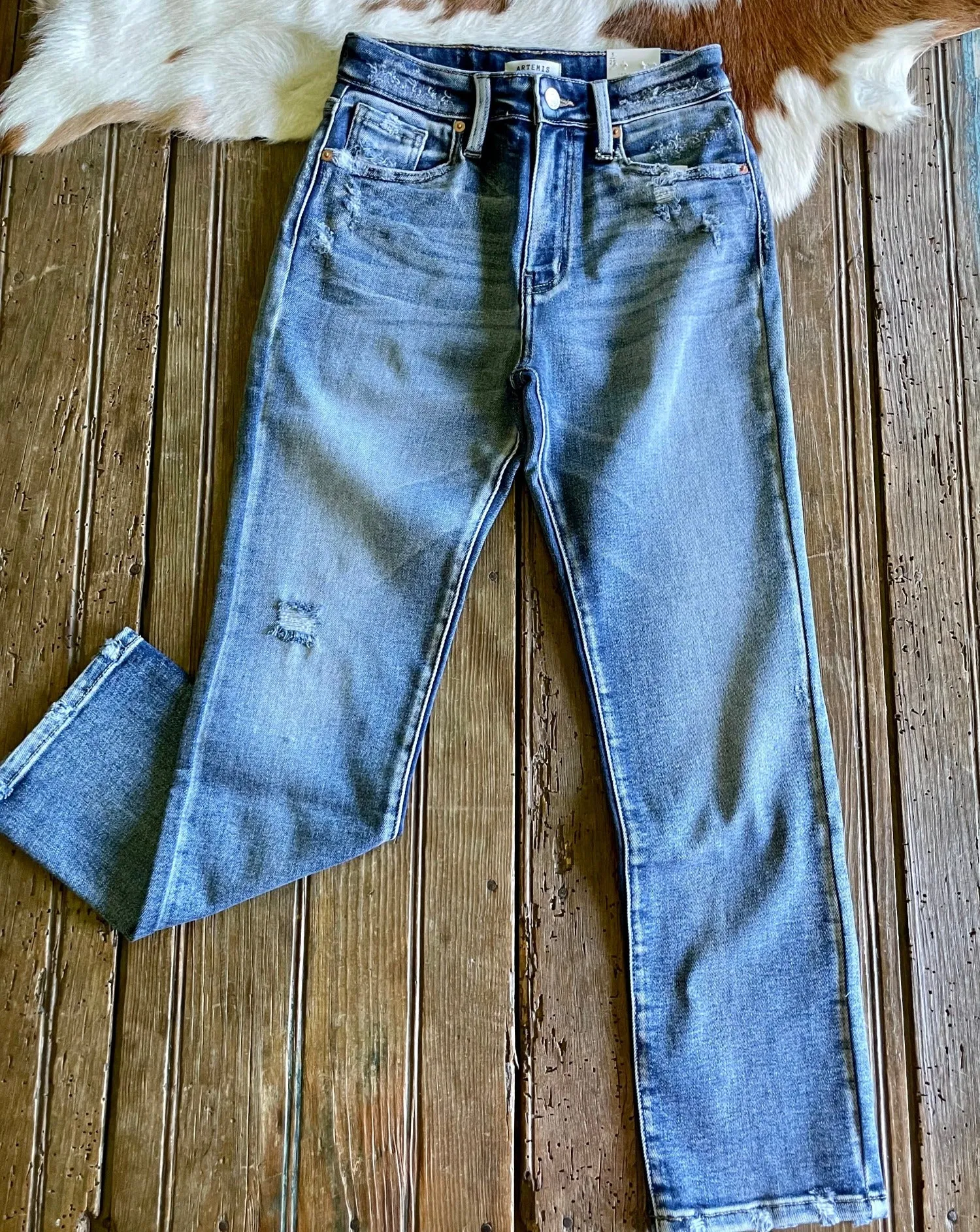 Eastland High Rise Ankle Straight Jeans