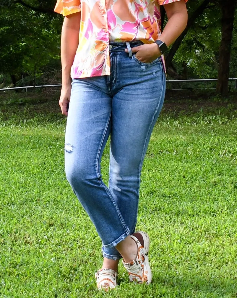 Eastland High Rise Ankle Straight Jeans