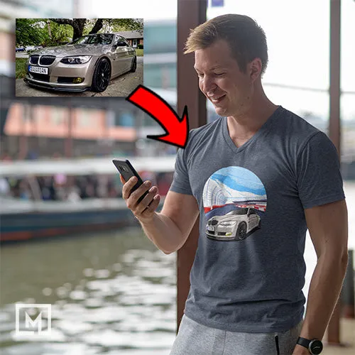 European Cars | Custom Print for Men | V-Neck T-shirt