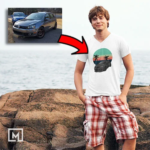 European Cars | Custom Print for Men | V-Neck T-shirt