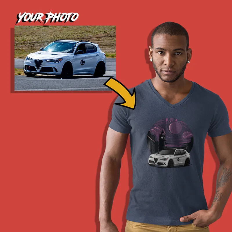 European Cars | Custom Print for Men | V-Neck T-shirt