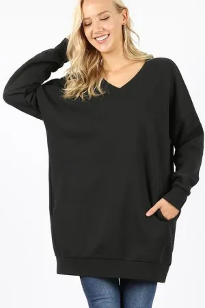 EVERLY LONG SWEATSHIRT BLACK-