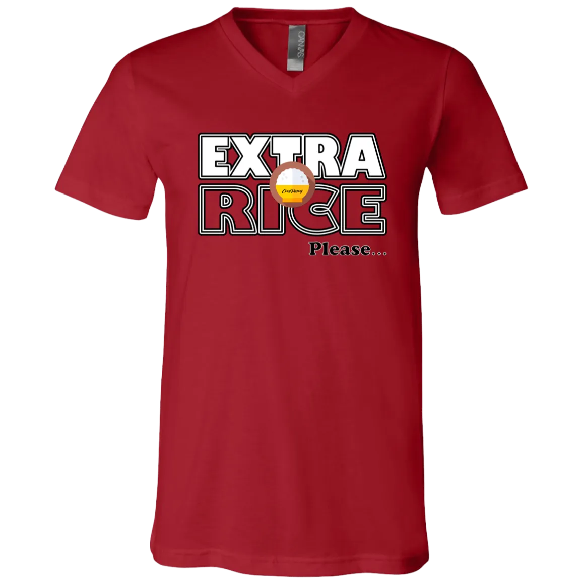 Extra Rice Please Unisex Jersey V-Neck T-Shirt