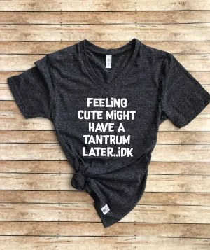 Feeling Cute Might Have A Tantrum Later IDK | Unisex V Neck
