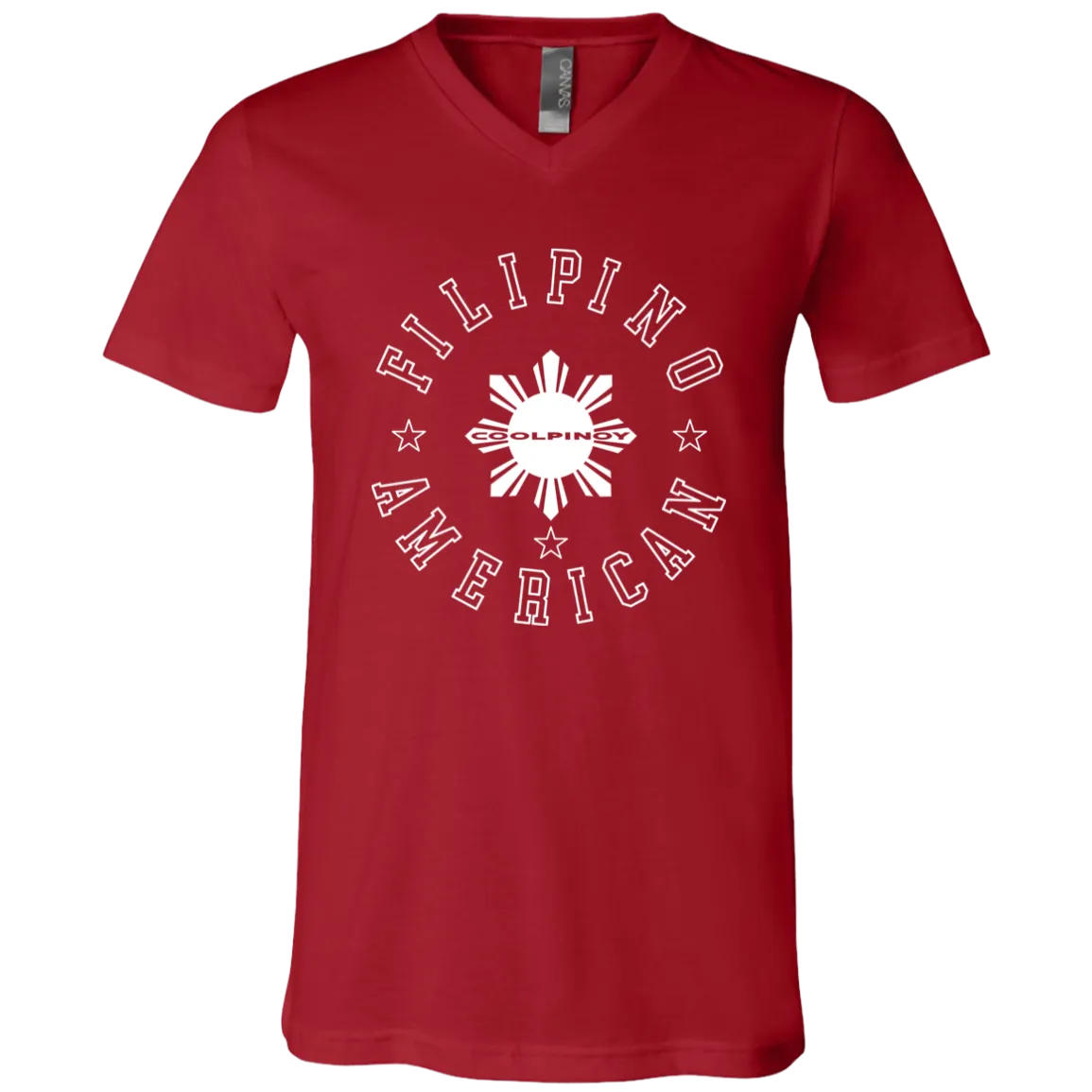 Filipino American White Sun Unisex Jersey V-Neck T-Shirt