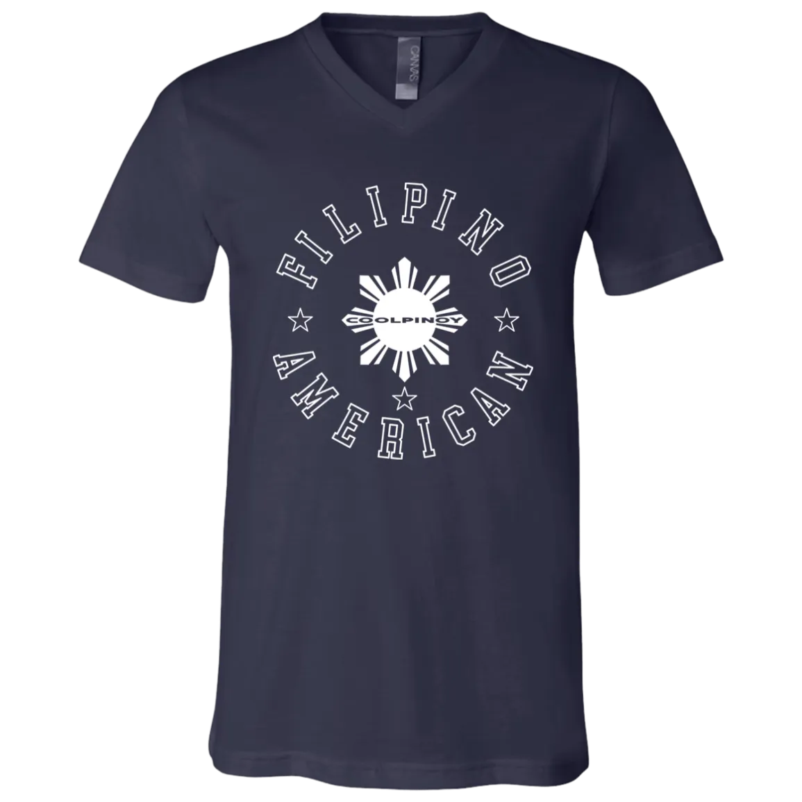 Filipino American White Sun Unisex Jersey V-Neck T-Shirt
