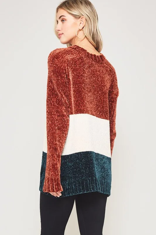 FIONA BLOCK PULLOVER SWEATER