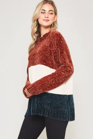 FIONA BLOCK PULLOVER SWEATER