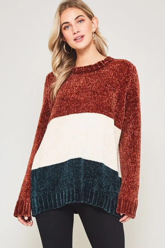 FIONA BLOCK PULLOVER SWEATER