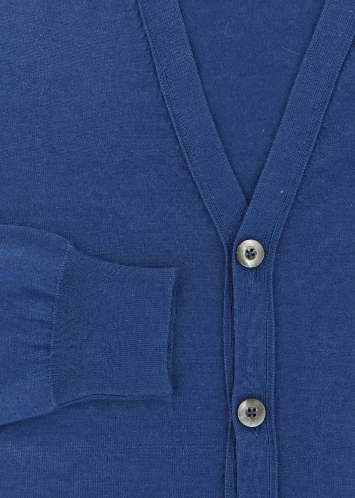 Fiori Di Lusso Blue V-Neck Cardigan