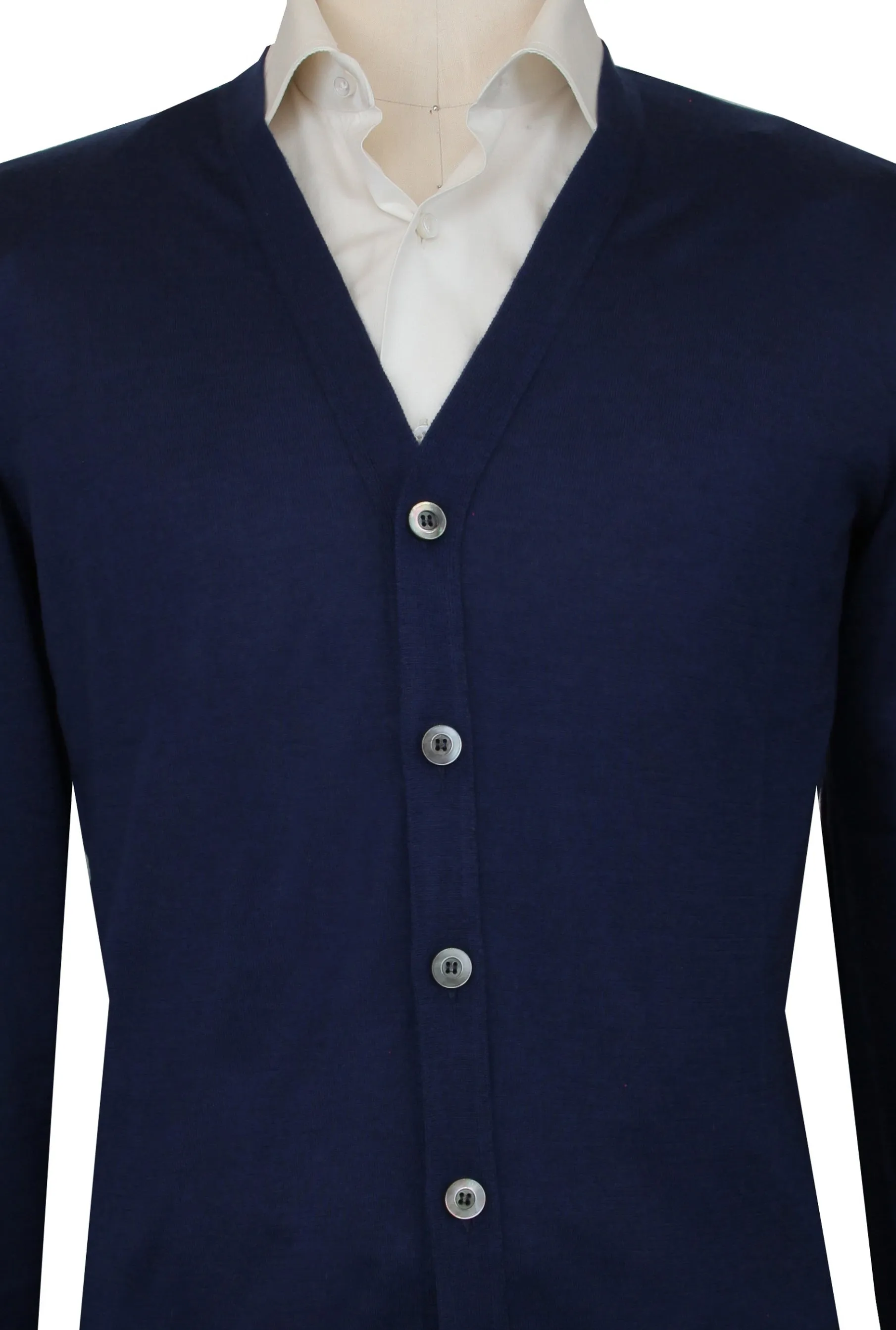 Fiori Di Lusso Blue V-Neck Cardigan