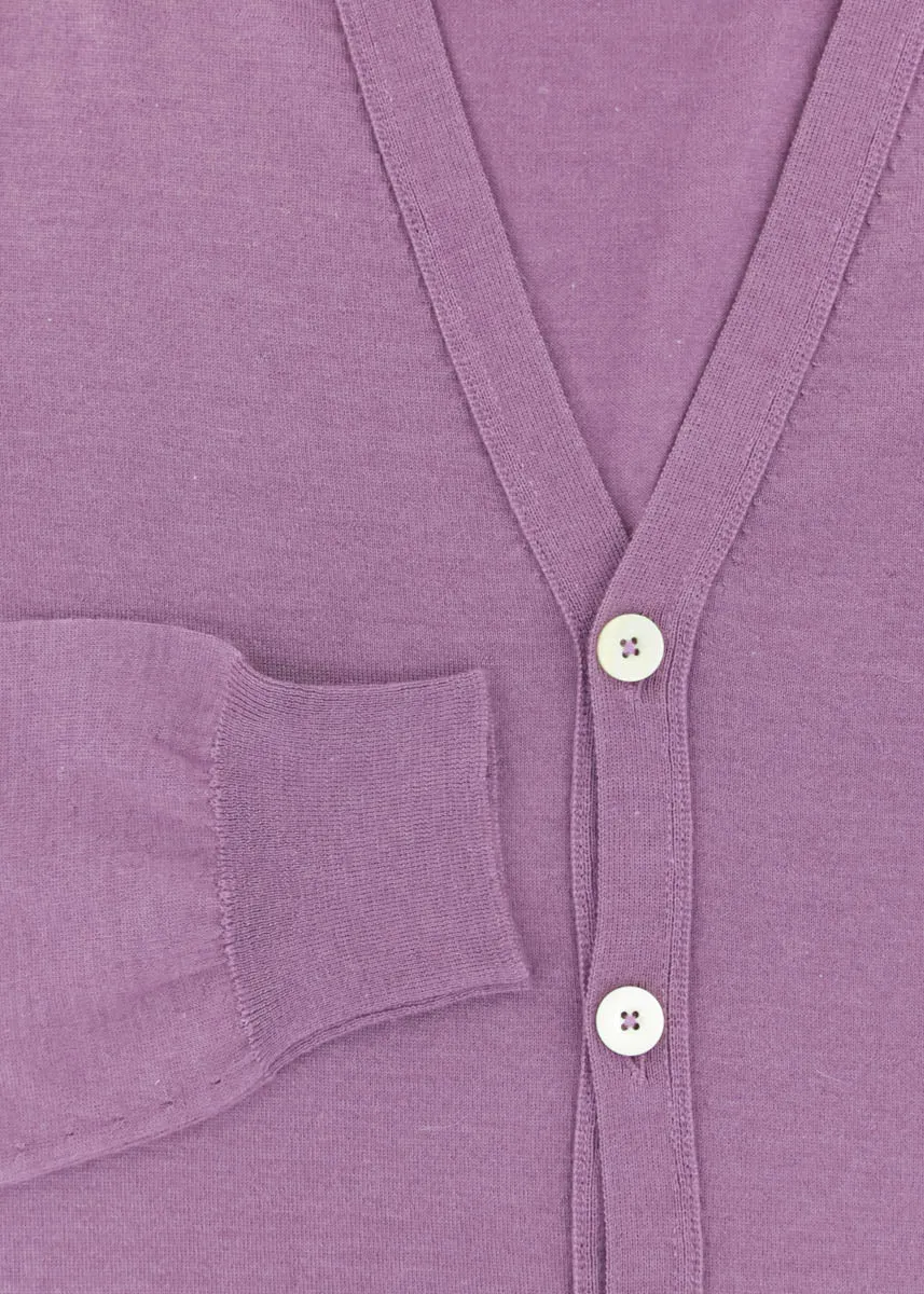 Fiori Di Lusso Purple V-Neck Cardigan