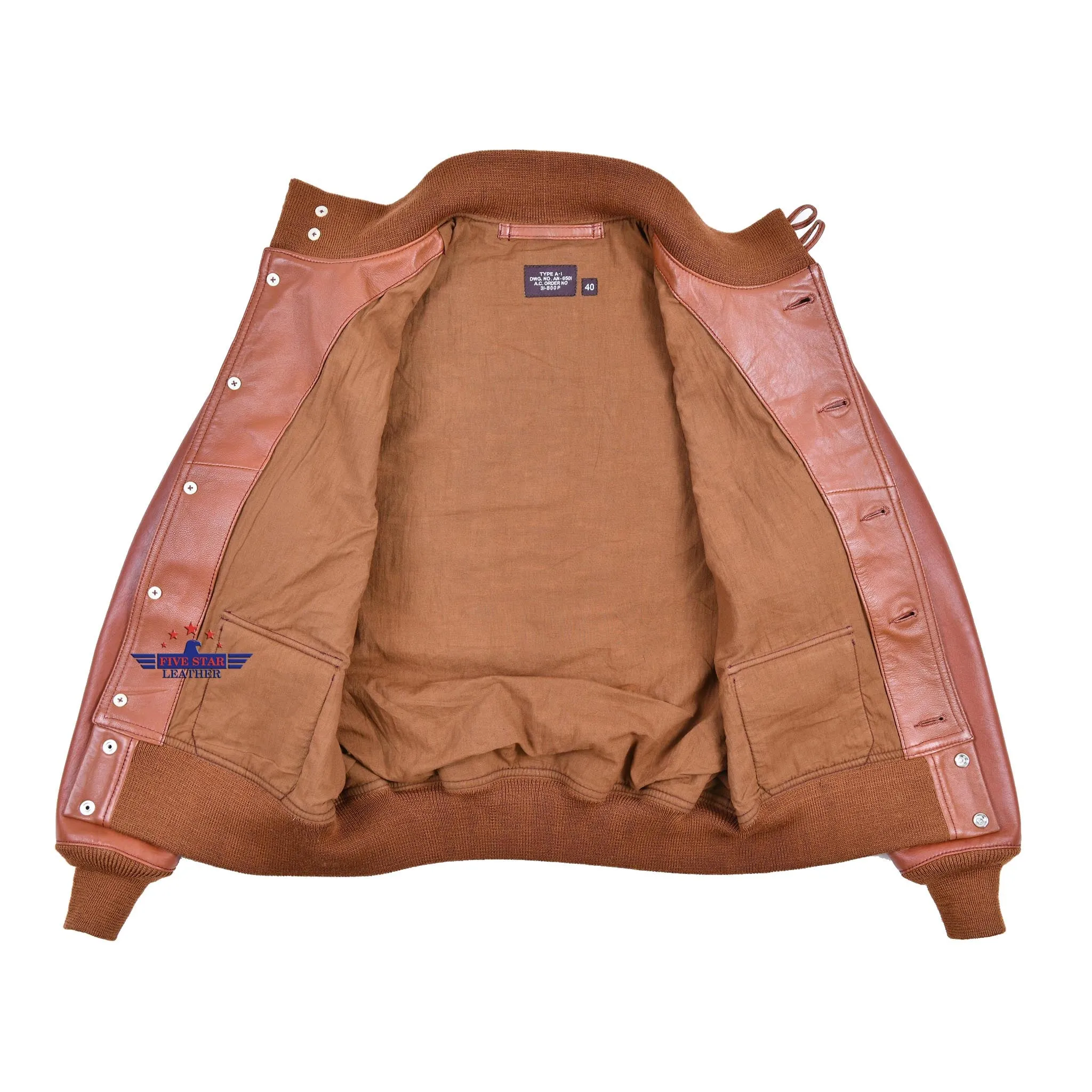 FiveStar Leather Repro Type A-1 Aviator Flight Jacket Capeskin Leather