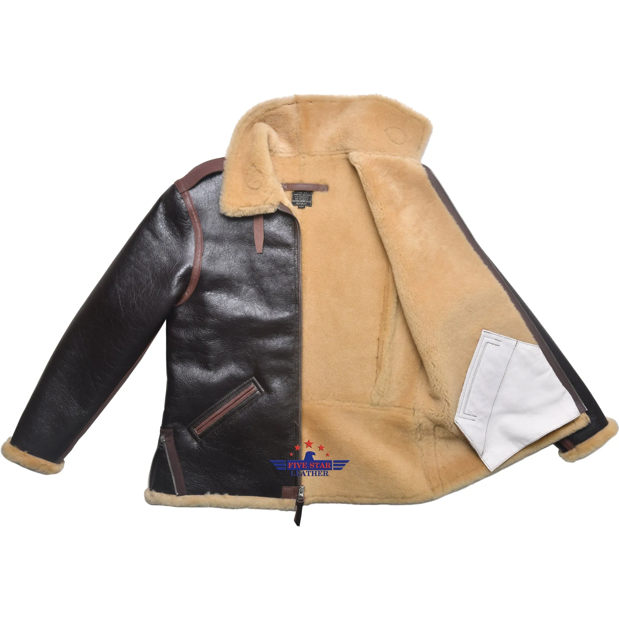 FiveStar Leather Repro USAAF Type B-6 DWG. NO. 39H 4825 A.C.CONTRACT NO. 42-5110-P