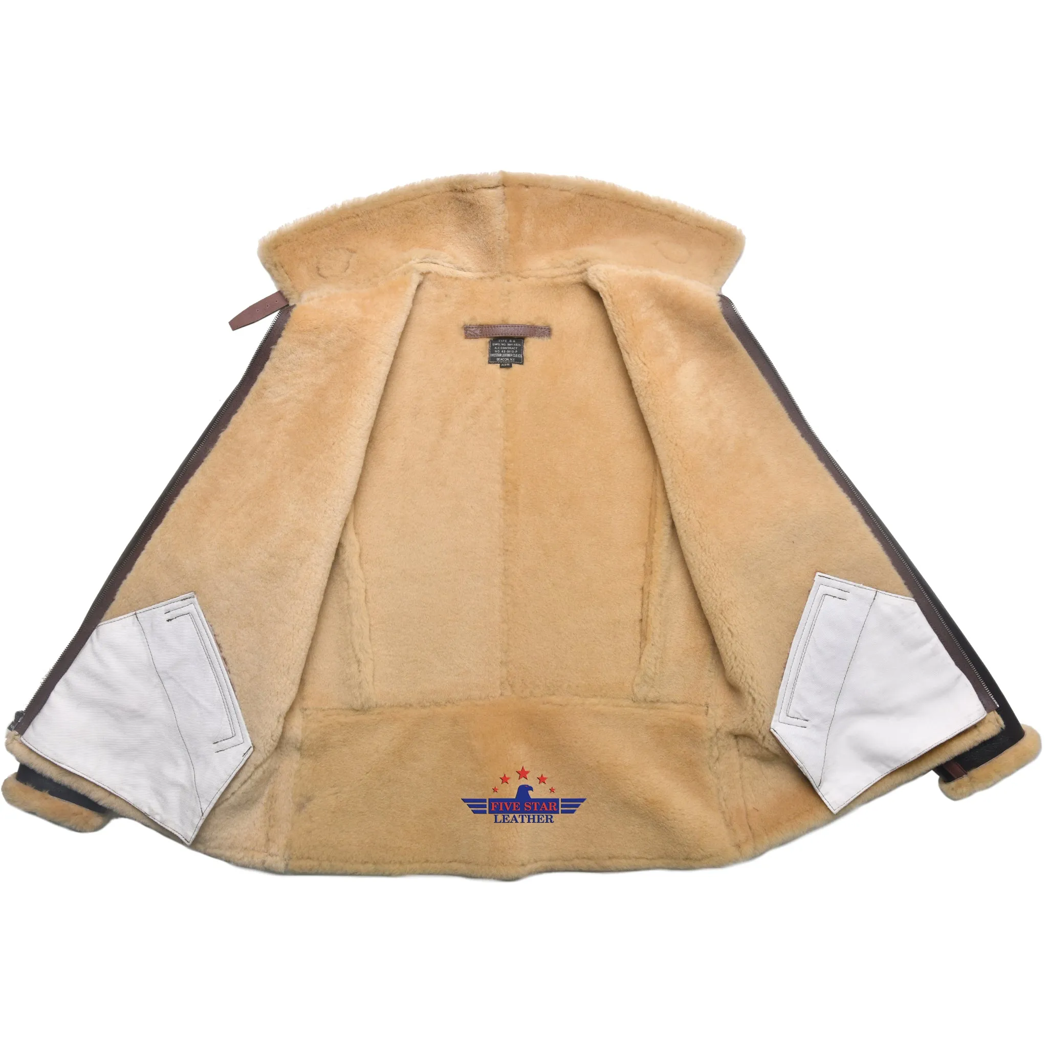 FiveStar Leather Repro USAAF Type B-6 DWG. NO. 39H 4825 A.C.CONTRACT NO. 42-5110-P