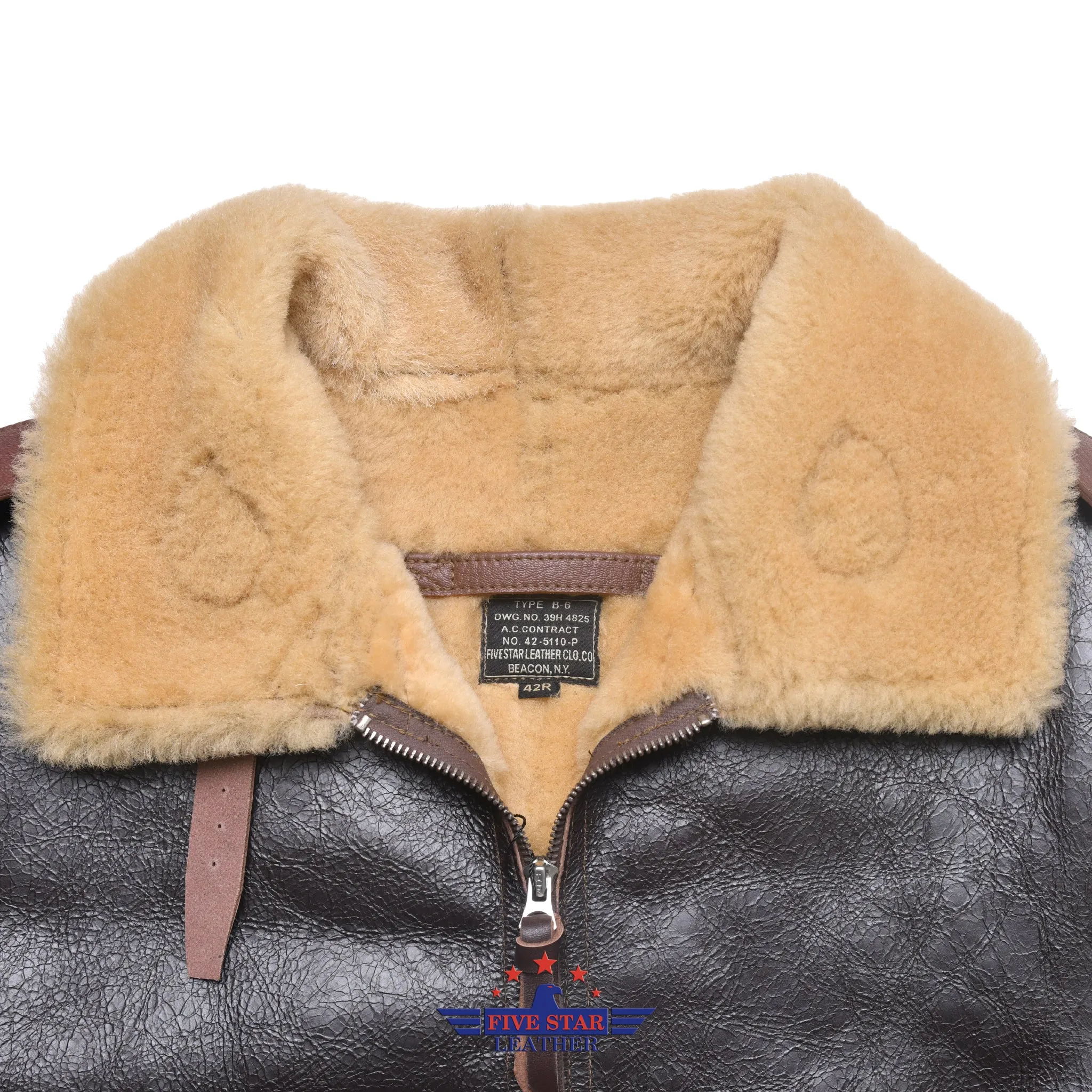 FiveStar Leather Repro USAAF Type B-6 DWG. NO. 39H 4825 A.C.CONTRACT NO. 42-5110-P