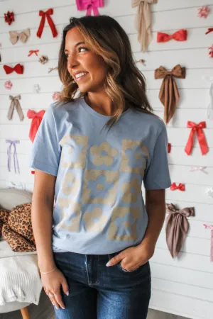 Flower Pop Graphic Tee • Powder Blue