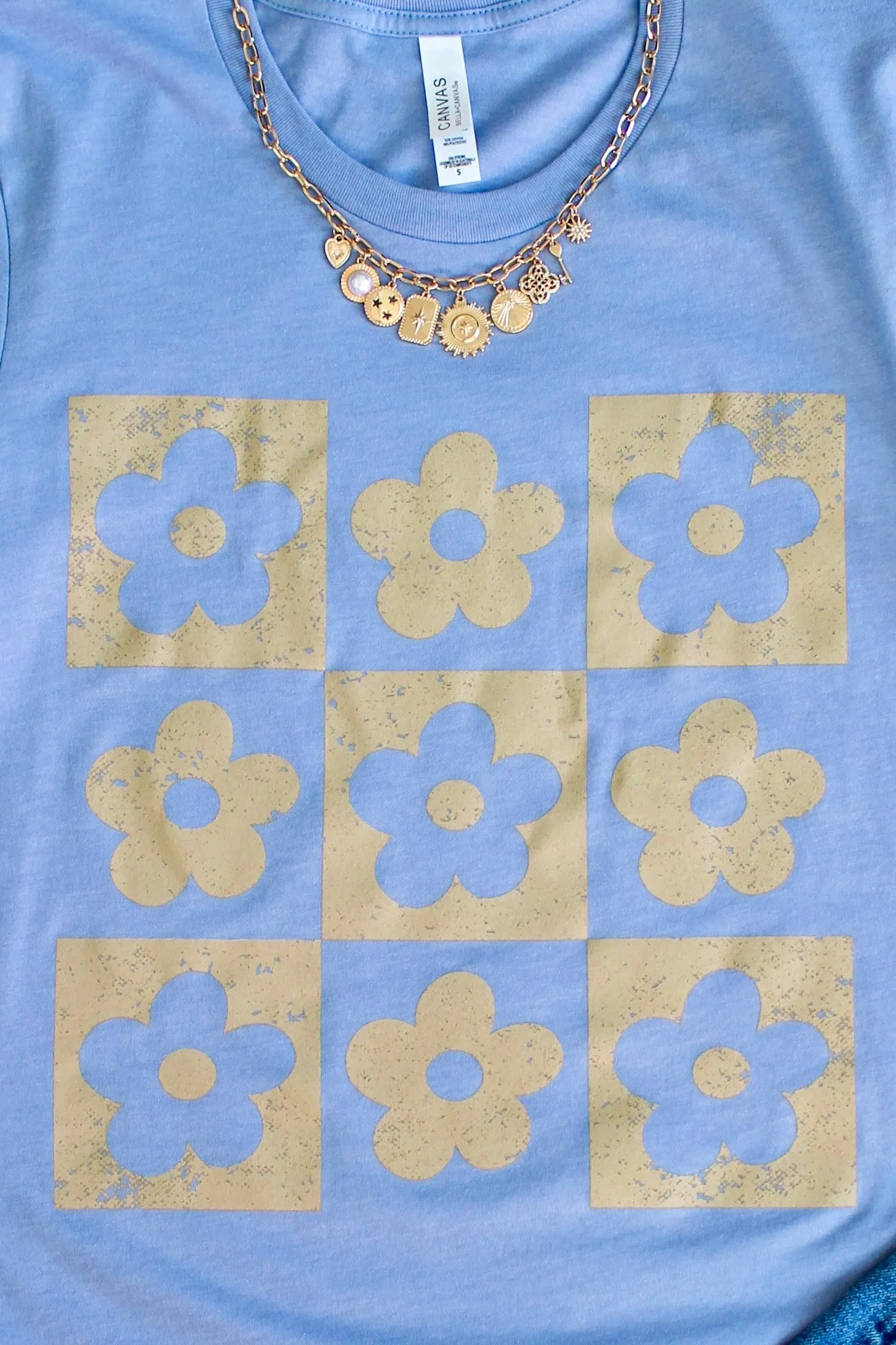 Flower Pop Graphic Tee • Powder Blue