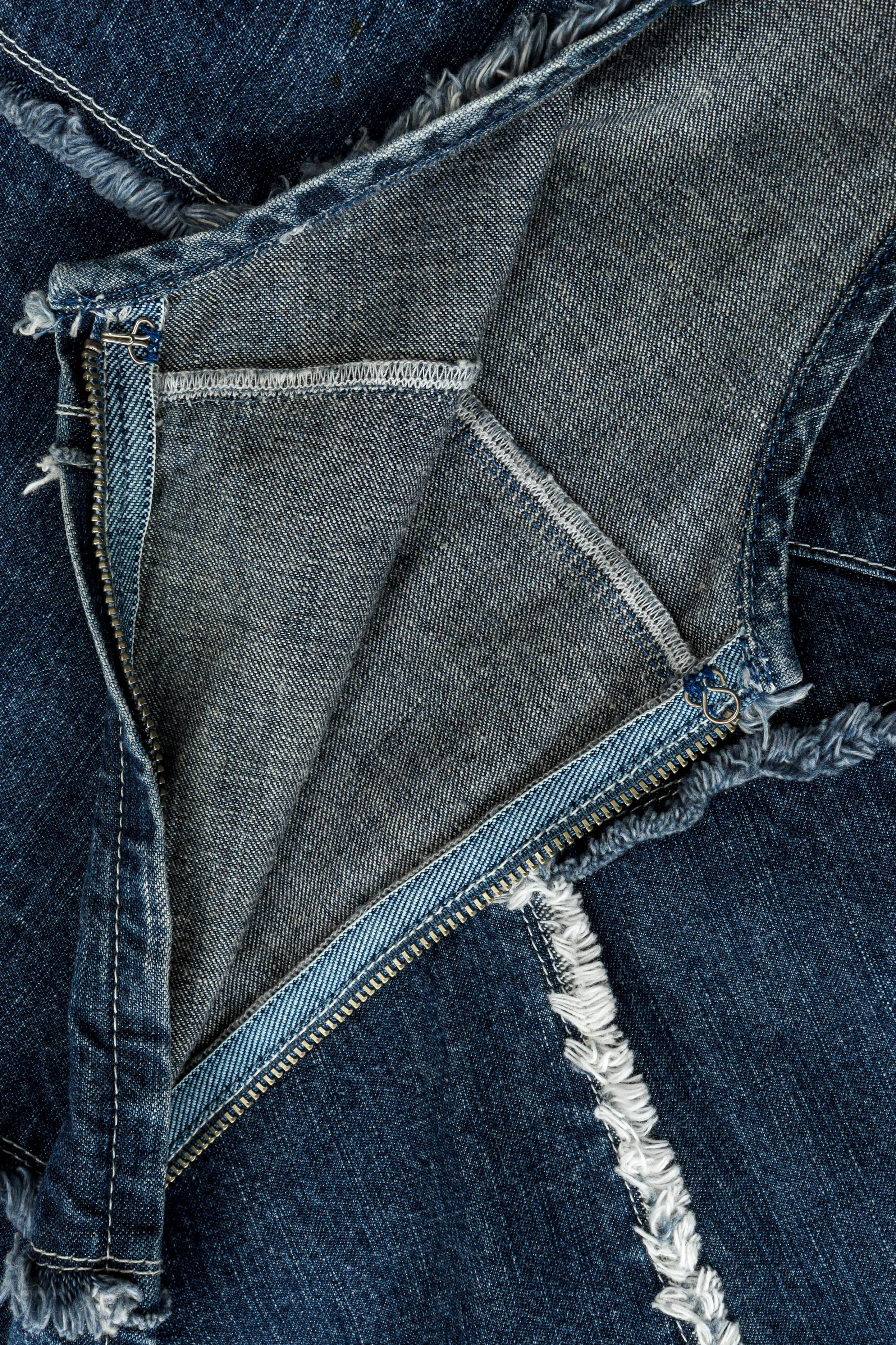 Frayed Denim Patches Dress
