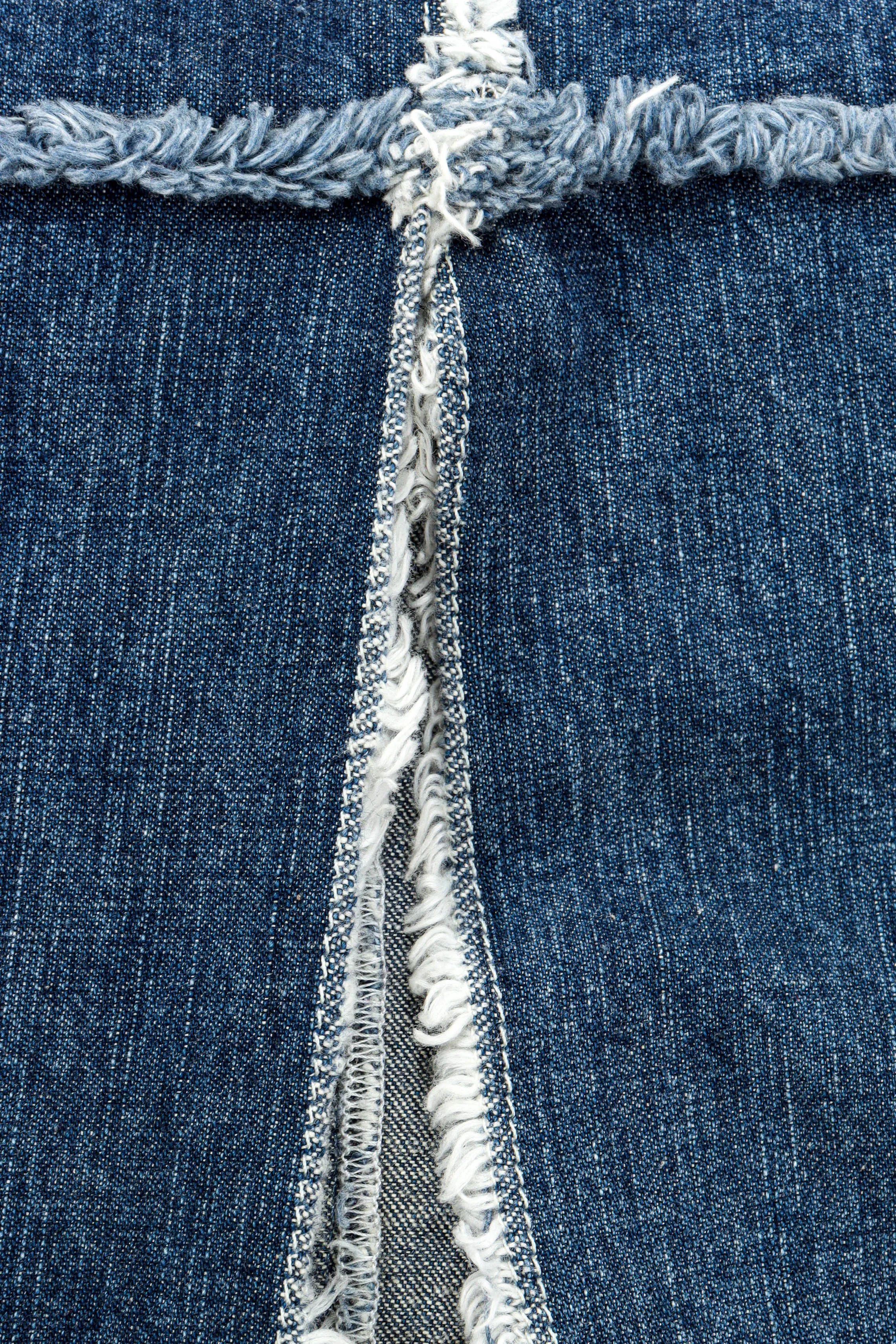 Frayed Denim Patches Dress