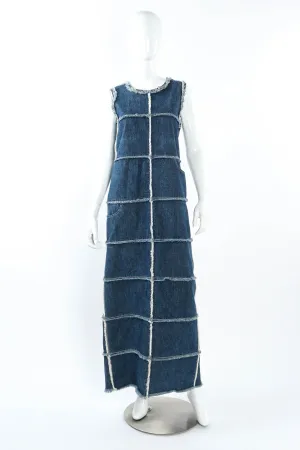 Frayed Denim Patches Dress