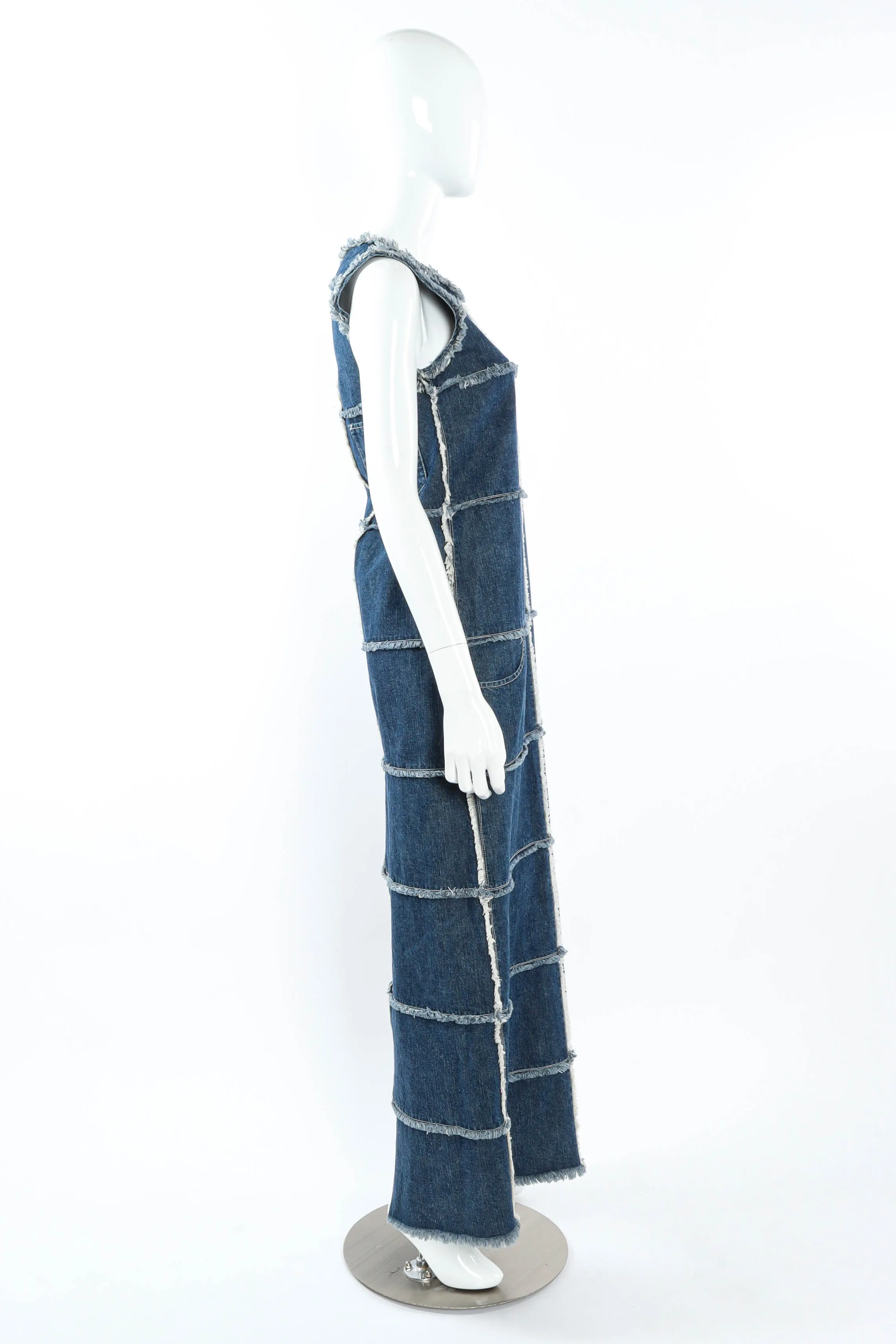 Frayed Denim Patches Dress