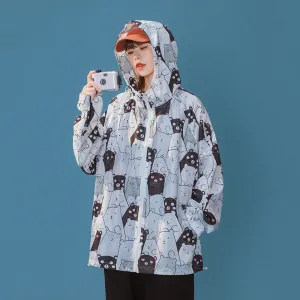 FULL OF BEAR PRINT SUNSCREEN HOODIE UB2796